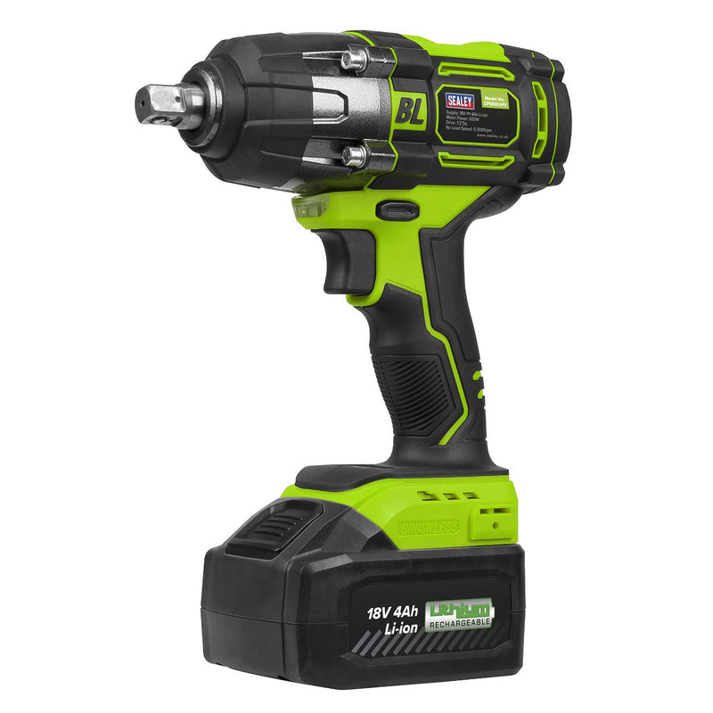 Cordless Impact Wrench 18V 4Ah Lithium-ion 1/2"Sq Drive