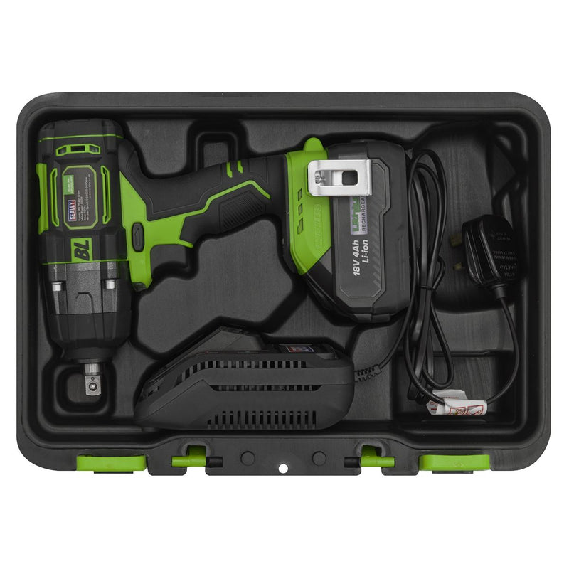 Cordless Impact Wrench 18V 4Ah Lithium-ion 1/2"Sq Drive