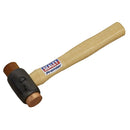 Sealey Premier Copper/Rawhide Faced Hammer with Hickory Shaft 1.5lb CRF15