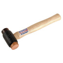 Sealey Premier Copper/Rawhide Faced Hammer with Hickory Shaft 2.25lb CRF25
