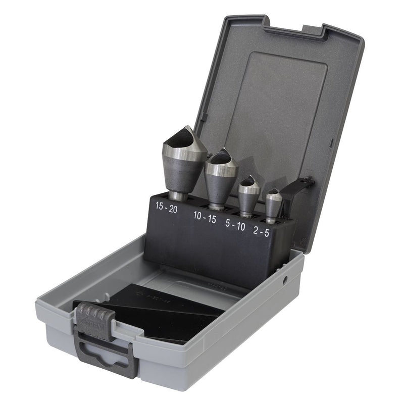 Slotted Deburring Countersink Drill Bit Set 4pc 90�