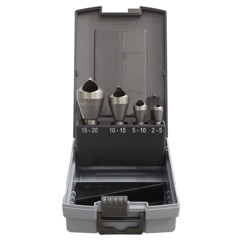 Slotted Deburring Countersink Drill Bit Set 4pc 90�