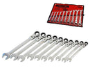 RATCHET SPANNER SET FLEXIBLE HEAD 10PC COMBINATION METRIC 10-19MM CT3229
