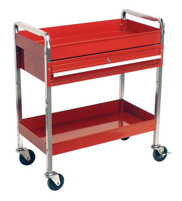 Trolley 2-Level Heavy-Duty with Lockable Drawer