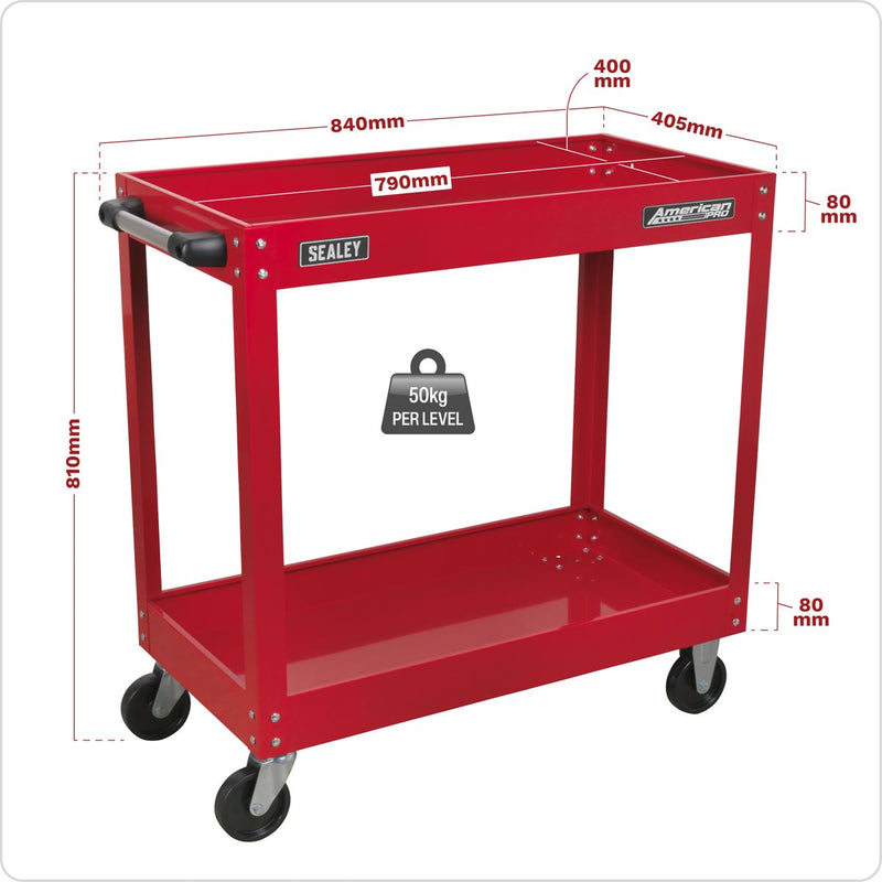 Workshop Trolley 2-Level Heavy-Duty