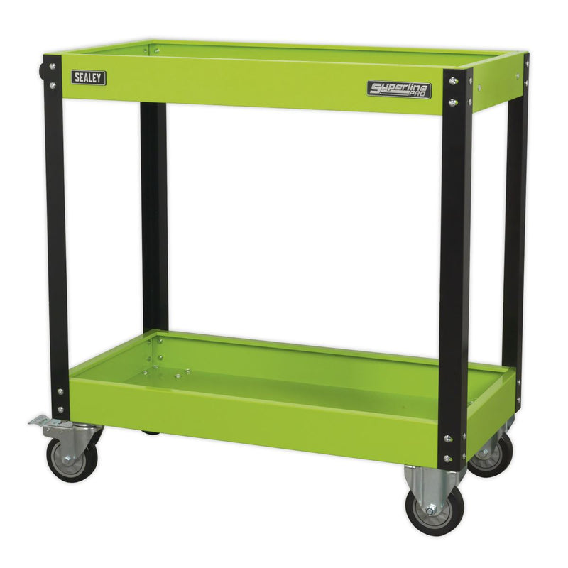 Workshop Trolley 2-Level Heavy-Duty - Hi-Vis Green