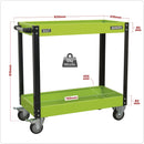 Sealey Superline PRO&reg; Heavy-Duty Workshop Trolley 2-Level - Hi-Vis Green CX109HV