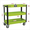Sealey Superline PRO&reg; Heavy-Duty Workshop Trolley 3-Level - Hi-Vis Green CX110HV