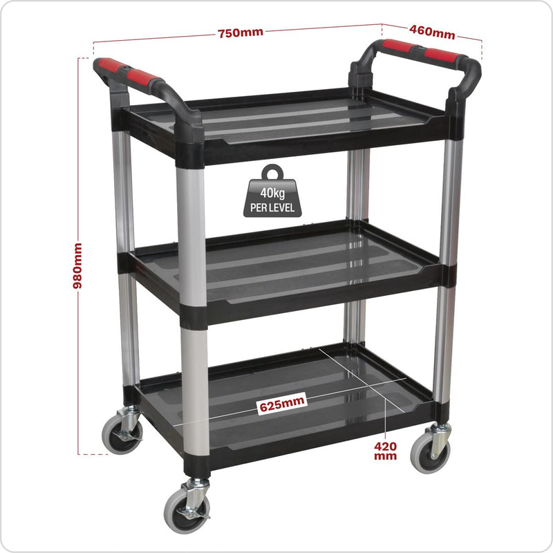 Workshop Trolley 3-Level Composite - 3 Wall