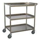 Sealey Premier&trade; Stainless Steel Workshop Trolley 3-Level CX410SS