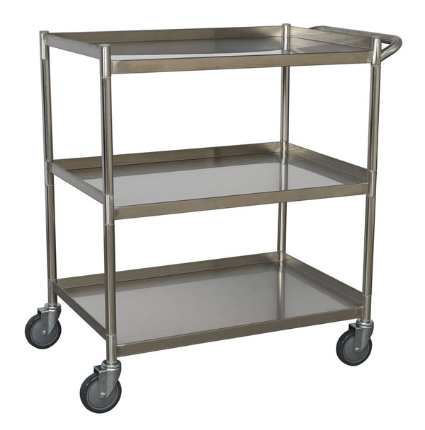 Workshop Trolley 3-Level Stainless Steel