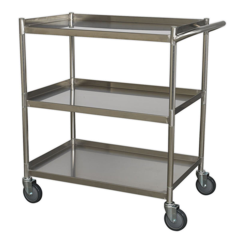 Workshop Trolley 3-Level Stainless Steel