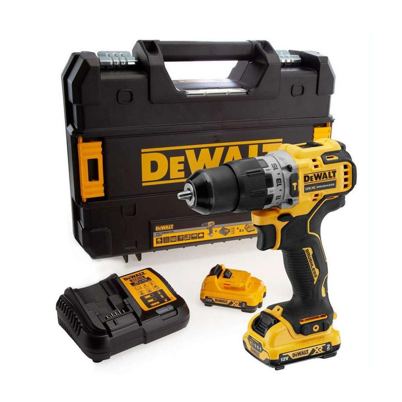 Dewalt Combi Hammer Drill 12v XR Brushless Compact 2 x 2.0ah Battery DCD706D2