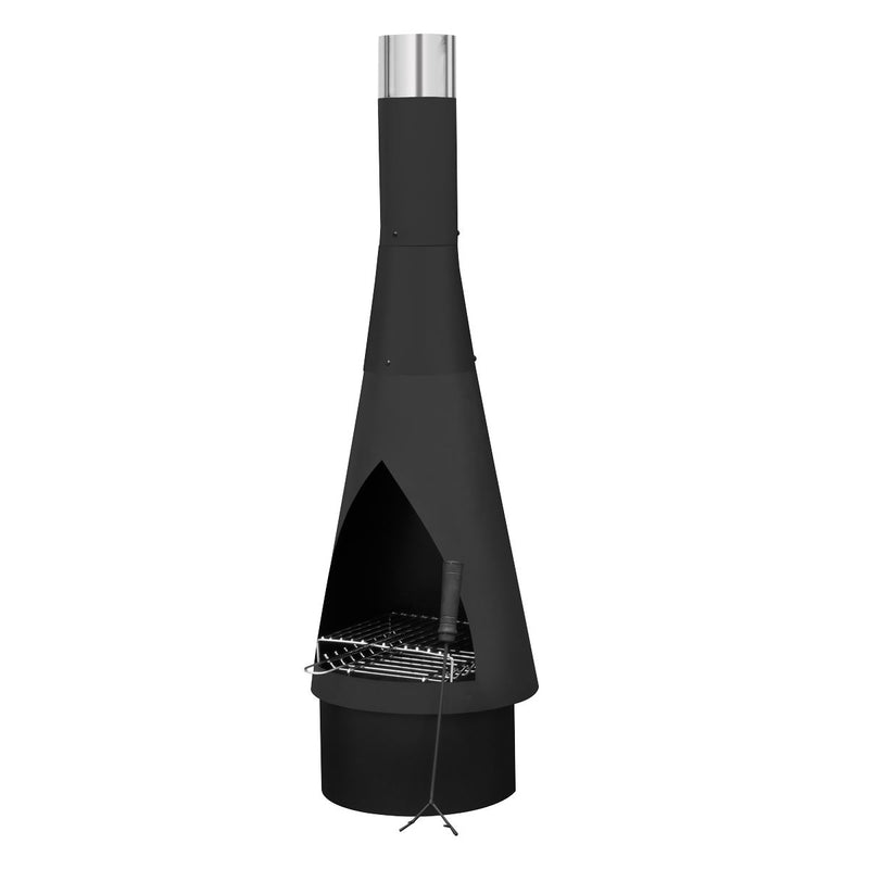 Sealey Dellonda Outdoor Chiminea, Fireplace, Fire Pit, Heater, Durable, Black Steel DG109