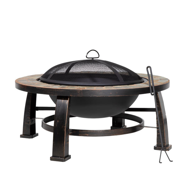 Sealey Dellonda 76cm Deluxe Traditional Style Fire Pit/Fireplace/Outdoor Heater - Slate DG111