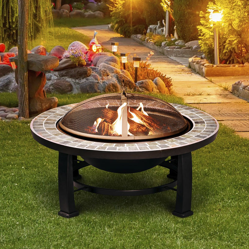 Sealey Dellonda 76cm Deluxe Traditional Style Fire Pit/Fireplace/Outdoor Heater - Slate DG111