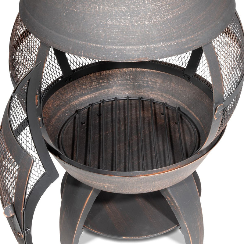 Sealey Dellonda Deluxe 360� Chiminea/Fire Pit/Outdoor Heater - Antique Bronze Finish - DG112 DG112