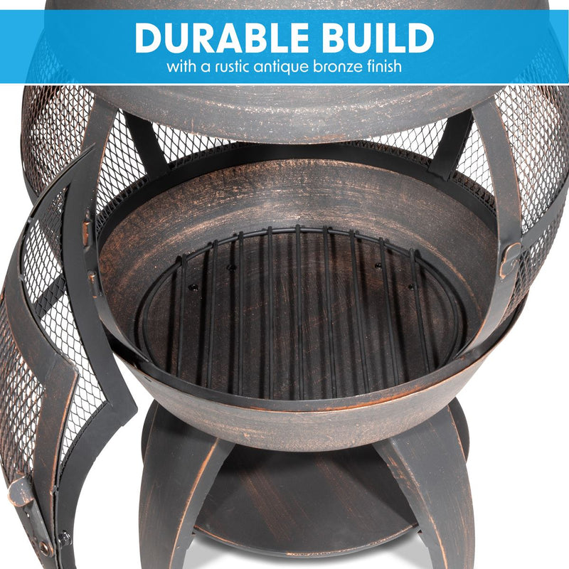 Sealey Dellonda Deluxe 360� Chiminea/Fire Pit/Outdoor Heater - Antique Bronze Finish - DG112 DG112