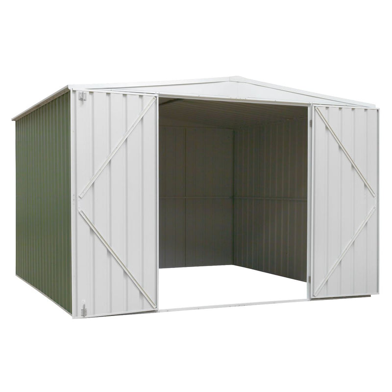 Sealey Dellonda Galvanized Steel Storage Shed with Apex Style Roof 300 x 300 x 220cm - Green DG116