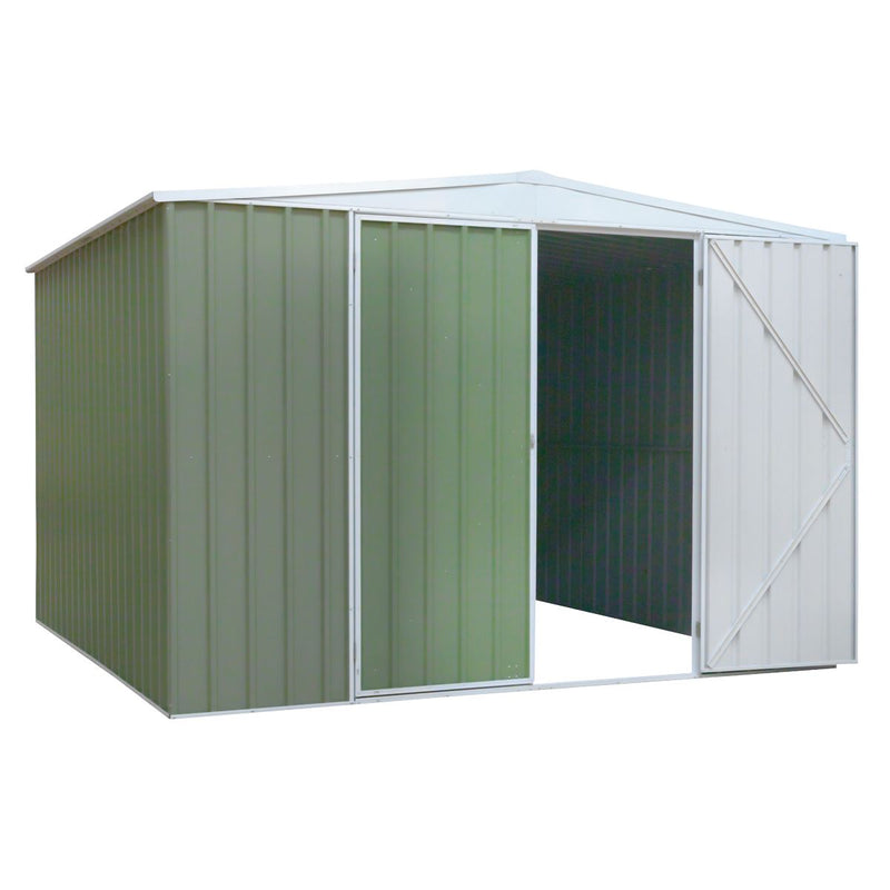 Sealey Dellonda Galvanized Steel Storage Shed with Apex Style Roof 300 x 300 x 220cm - Green DG116