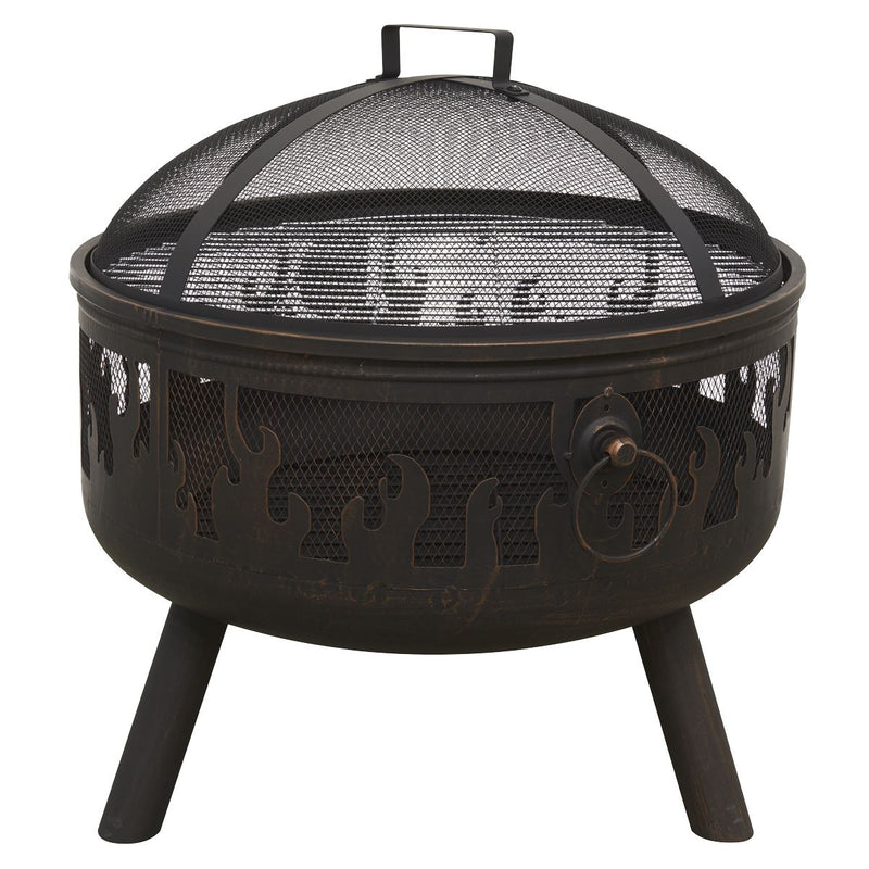 Sealey Dellonda Deluxe Fire Pit Fireplace Outdoor Patio Heater, Cooking Grill & Poker 61cm DG117