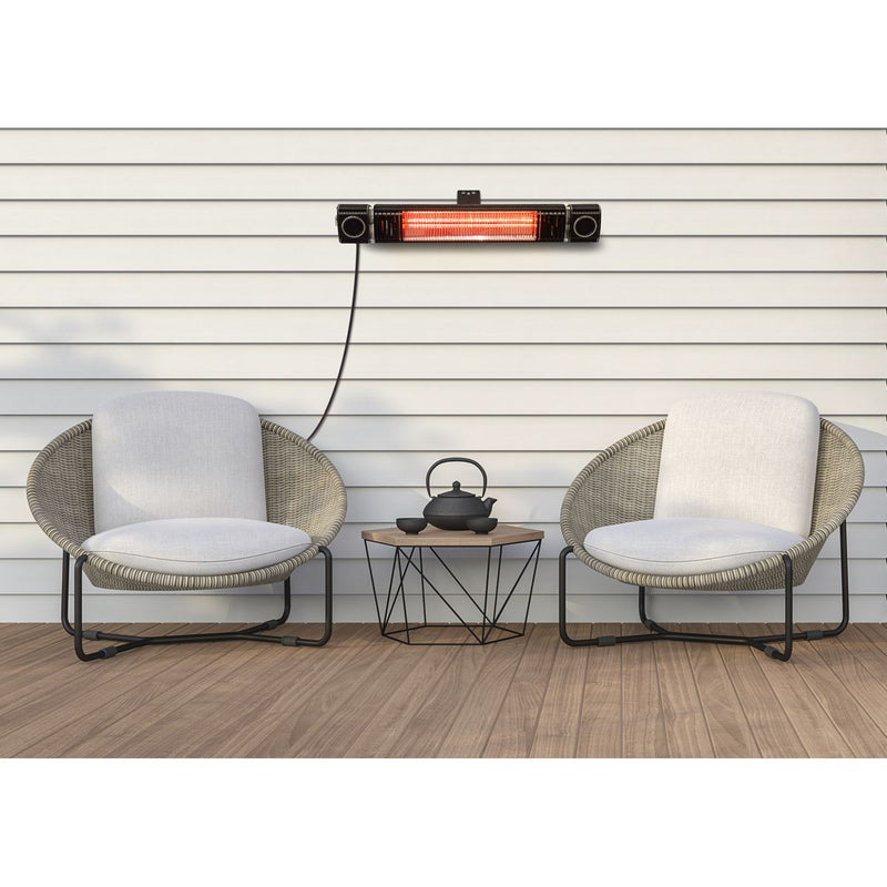 Sealey Dellonda Infrared Outdoor 2000W Patio Heater with Speakers for Music, Black DG125