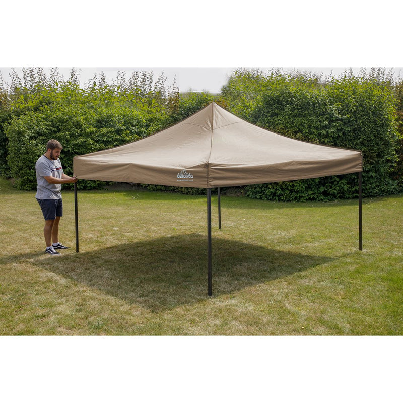 Sealey Dellonda Premium 3 x 3m Pop-Up Gazebo, PVC Coated, Water Resistant Fabric, Supplied with Carry Bag, Rope, Stakes & Weight Bags - Beige Canopy DG130