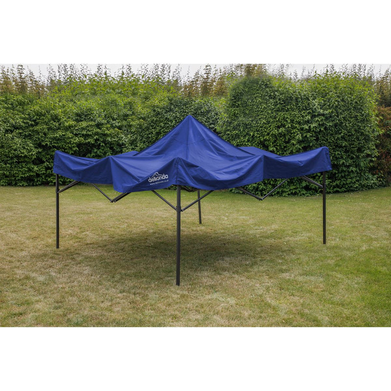 Sealey Dellonda Premium 3 x 3m Pop-Up Gazebo, PVC Coated, Water Resistant Fabric, Supplied with Carry Bag, Rope, Stakes & Weight Bags - Blue Canopy DG131