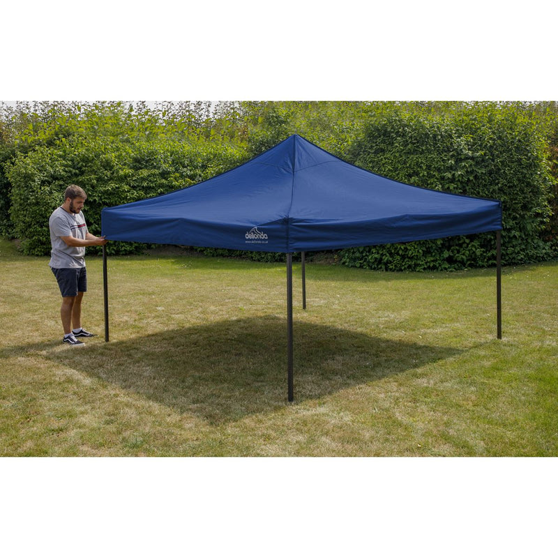 Sealey Dellonda Premium 3 x 3m Pop-Up Gazebo, PVC Coated, Water Resistant Fabric, Supplied with Carry Bag, Rope, Stakes & Weight Bags - Blue Canopy DG131