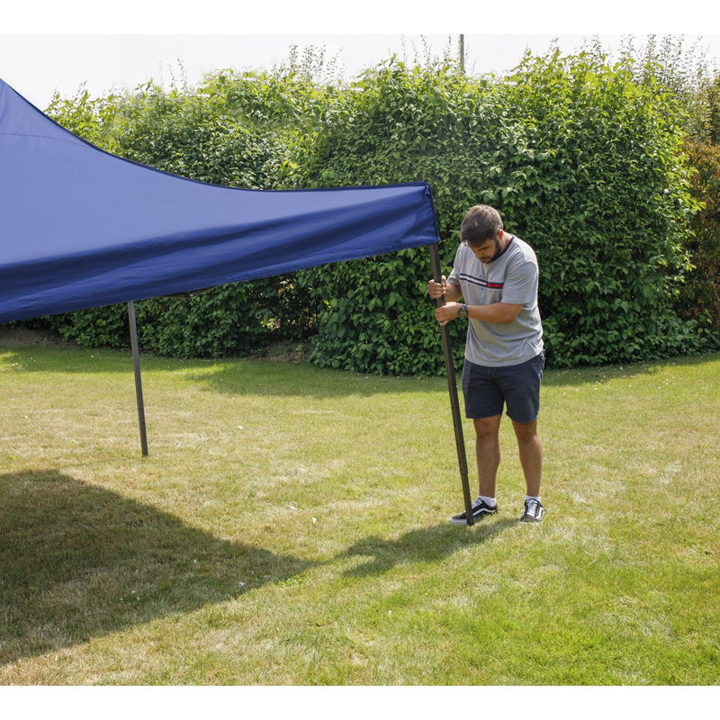 Sealey Dellonda Premium 3 x 3m Pop-Up Gazebo, PVC Coated, Water Resistant Fabric, Supplied with Carry Bag, Rope, Stakes & Weight Bags - Blue Canopy DG131