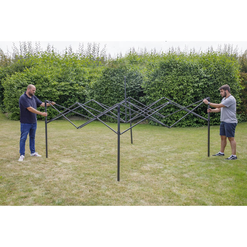 Sealey Dellonda Premium 3 x 3m Pop-Up Gazebo, PVC Coated, Water Resistant Fabric, Supplied with Carry Bag, Rope, Stakes & Weight Bags - Dark Green Canopy DG132