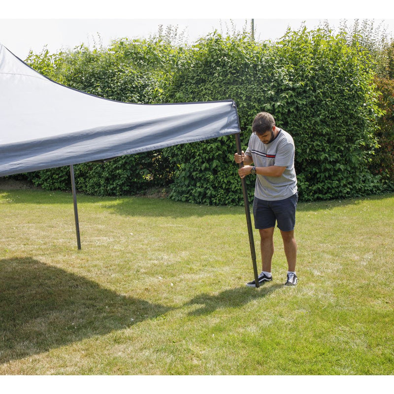 Sealey Dellonda Premium 3 x 3m Pop-Up Gazebo, PVC Coated, Water Resistant Fabric, Supplied with Carry Bag, Rope, Stakes & Weight Bags - Grey Canopy DG133