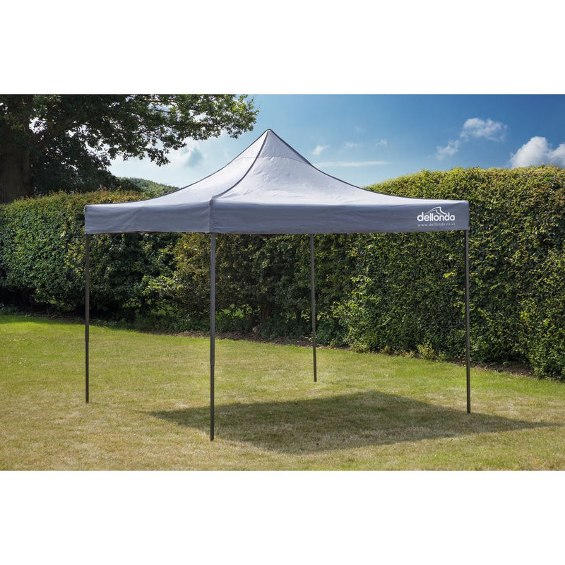 Sealey Dellonda Premium 3 x 3m Pop-Up Gazebo, PVC Coated, Water Resistant Fabric, Supplied with Carry Bag, Rope, Stakes & Weight Bags - Grey Canopy DG133