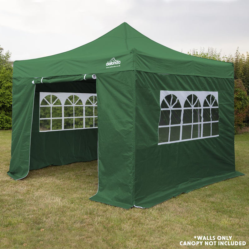 Sealey Dellonda Premium Gazebo/Marquee Side Walls/Doors/Windows, Fits 3 x 3m Models - Dark Green DG148