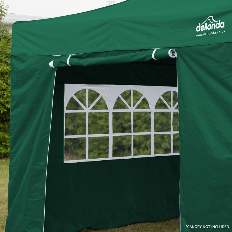 Sealey Dellonda Premium Gazebo/Marquee Side Walls/Doors/Windows, Fits 3 x 3m Models - Dark Green DG148