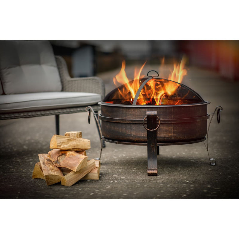 Sealey Dellonda 76cm Deluxe 2-in-1 Outdoor Fire Pit & Coffee Table Antique Bronze Effect DG42