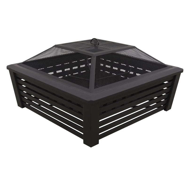 Sealey Dellonda 89cm Square Outdoor Fire Pit, Black DG43