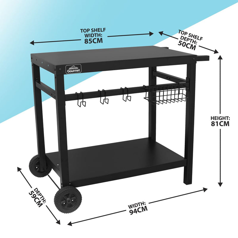 Sealey Dellonda Plancha Trolley with Utensil Holder - Black DG45