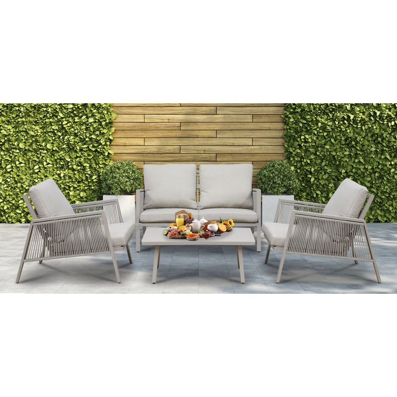 Sealey Dellonda Fusion Aluminium Outdoor Sofa, Arm Chairs & Coffee Table Set 4pc DG56