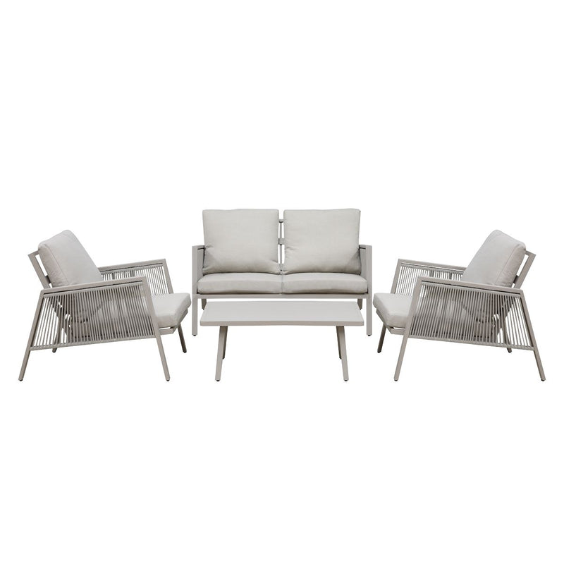 Sealey Dellonda Fusion Aluminium Outdoor Sofa, Arm Chairs & Coffee Table Set 4pc DG56