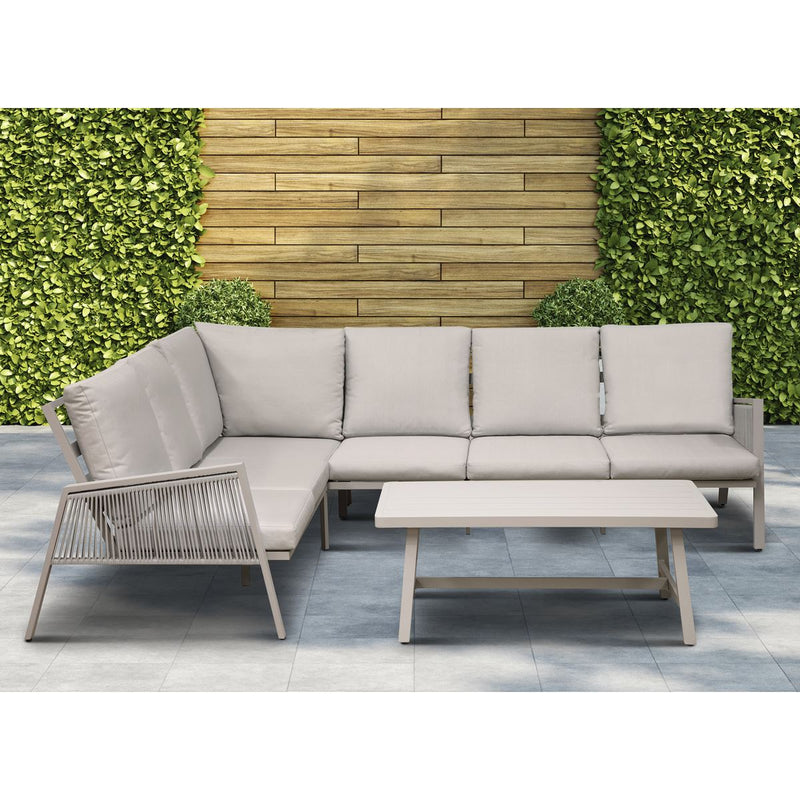 Sealey Dellonda Fusion Aluminium Outdoor Corner Sofa & Coffee Table Set 4pc DG57