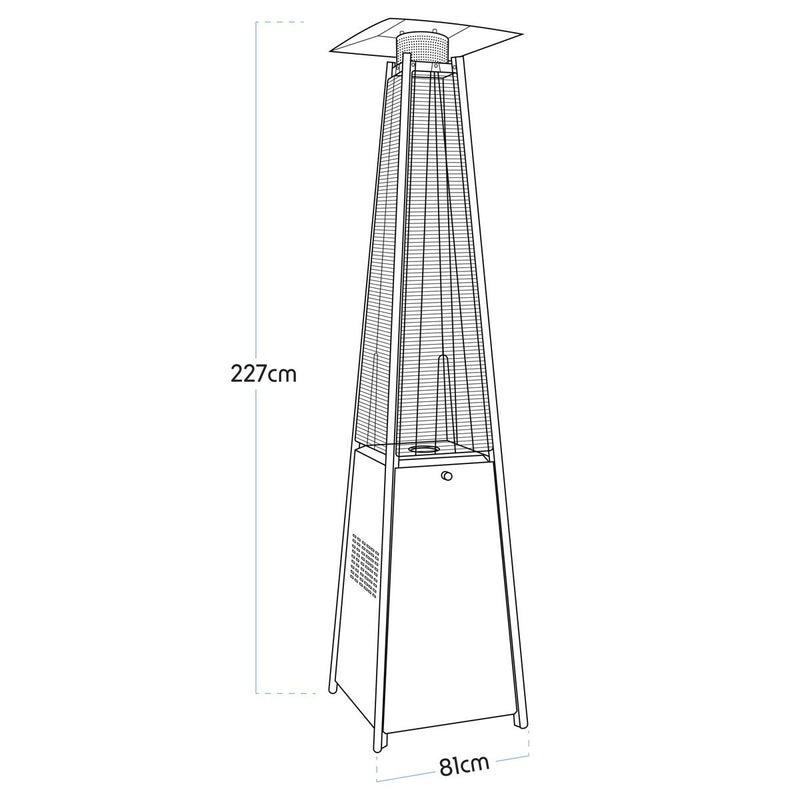 Sealey Dellonda Pyramid Gas Outdoor Garden Patio Heater 13kW Commercial & Home Use DG98