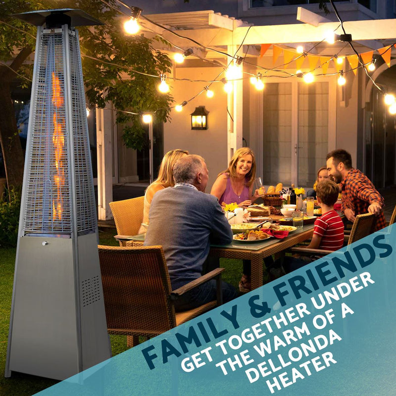 Sealey Dellonda 13kW Pyramid Gas Patio Heater 13kW Commercial/Garden Use - Stainless Steel DG99