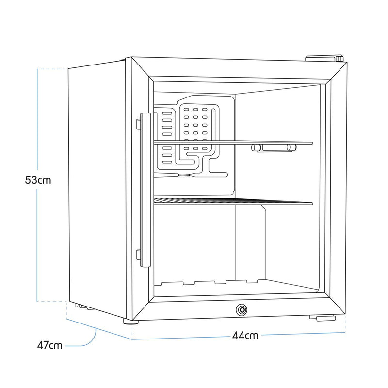 Sealey Baridi Mini Tabletop Beer & Drinks Fridge 50L Capacity - Stainless Steel DH75