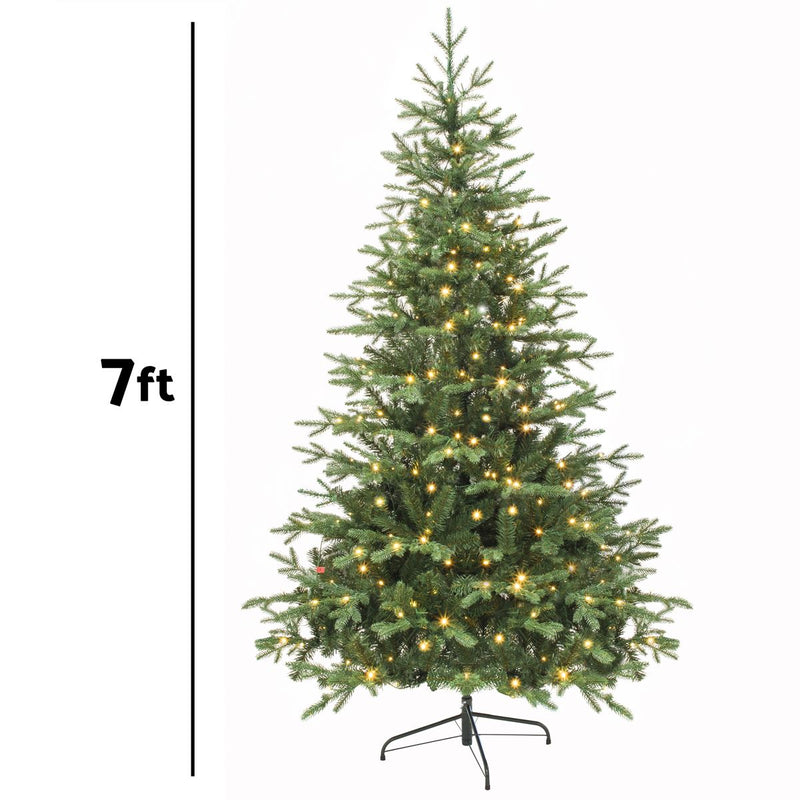 Sealey Dellonda Pre-Lit Hinged Christmas Tree with 350 Warm White LED Lights 7ft(210cm) DH82