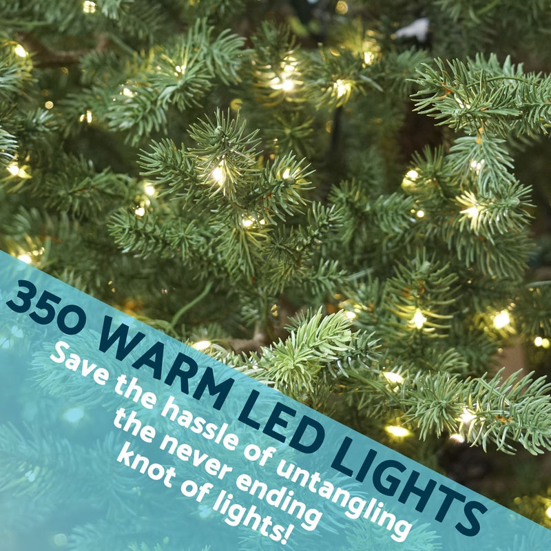 Sealey Dellonda Pre-Lit Hinged Christmas Tree with 350 Warm White LED Lights 7ft(210cm) DH82