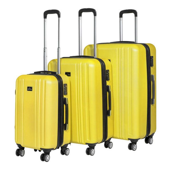 Sealey Dellonda Lightweight ABS Luggage Set with TSA Lock - Yellow DL124