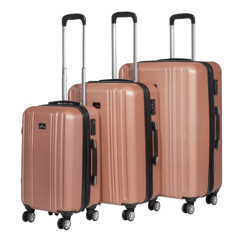 Sealey Dellonda Lightweight ABS Luggage Set with TSA Lock - Rose Gold DL125