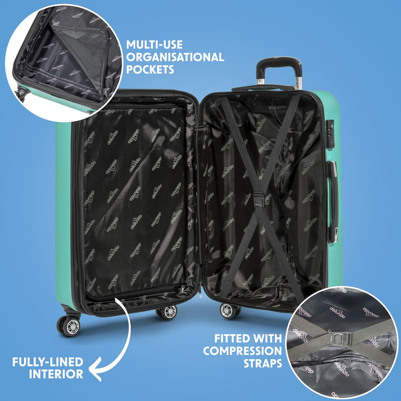 Sealey Dellonda Lightweight ABS Luggage Set with TSA Lock - Teal DL126