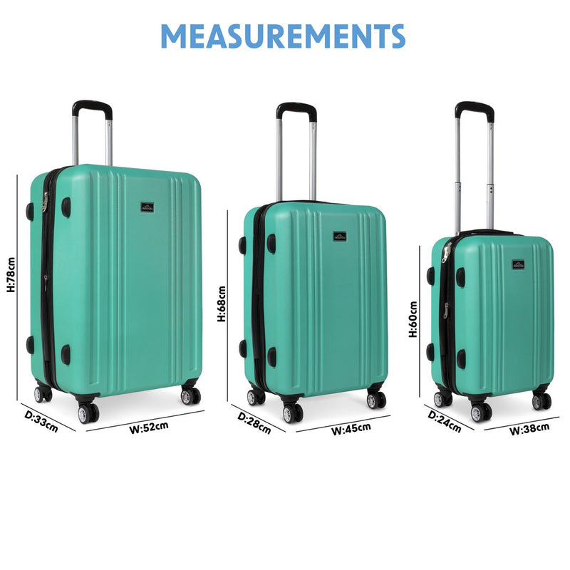 Sealey Dellonda Lightweight ABS Luggage Set with TSA Lock - Teal DL126